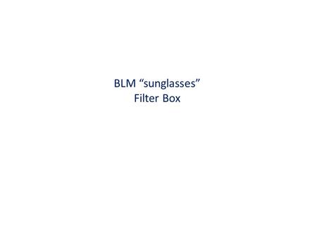 BLM “sunglasses” Filter Box. Current layout: BLM crates CIBU units Rack BY02 / SR8 BIC crate ( UA83 ) User_Permits Maskable channel Unmaskable channel.