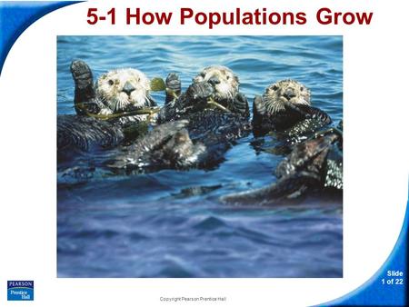Slide 1 of 22 Copyright Pearson Prentice Hall 5-1 How Populations Grow.