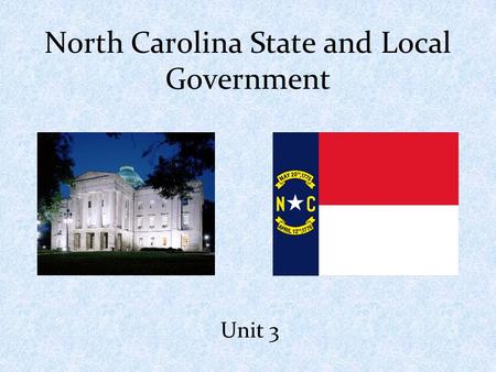 North Carolina State and Local Government