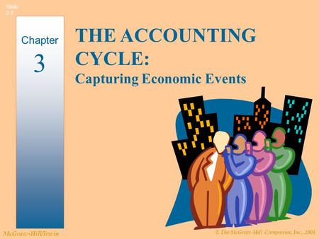© The McGraw-Hill Companies, Inc., 2003 McGraw-Hill/Irwin Slide 3-1 Chapter 3 THE ACCOUNTING CYCLE: Capturing Economic Events.