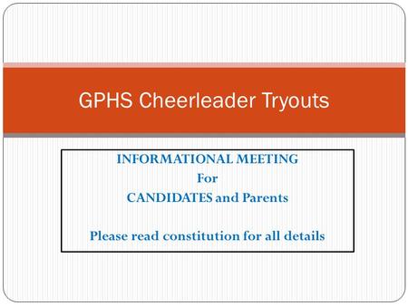 GPHS Cheerleader Tryouts