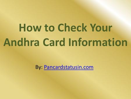 How to Check Your Andhra Card Information