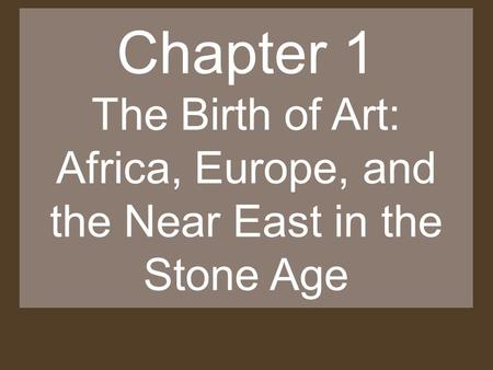 Africa, Europe, and the Near East in the