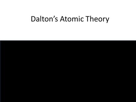 Dalton’s Atomic Theory. Law of Conservation of Mass The total mass of materials after a chemical reaction is the same as the total mass before the reaction.