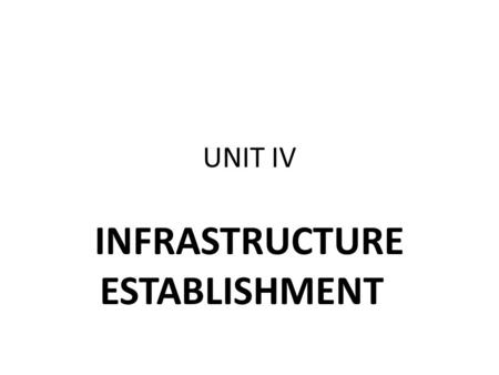 UNIT IV INFRASTRUCTURE ESTABLISHMENT. INTRODUCTION When a sensor network is first activated, various tasks must be performed to establish the necessary.