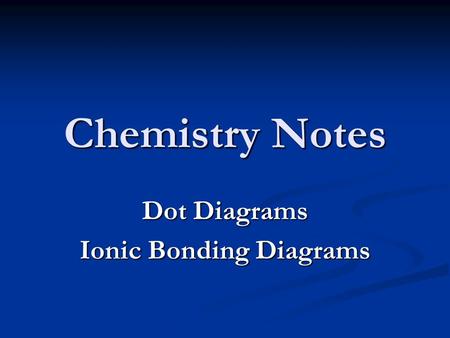 Chemistry Notes Dot Diagrams Ionic Bonding Diagrams.