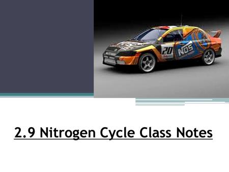 2.9 Nitrogen Cycle Class Notes. The Nitrogen Cycle All organisms need nitrogen.