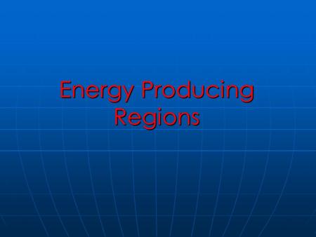 Energy Producing Regions. Coal was the first fossil fuel that was used in mass quantity. Coal was the first fossil fuel that was used in mass quantity.