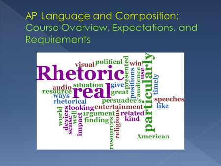 AP Language and Composition (APLaC) is a rigorous college preparation course. The course engages students in becoming skilled readers and writers who.