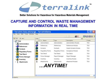 CAPTURE AND CONTROL WASTE MANAGEMENT INFORMATION IN REAL TIME …ANYTIME!