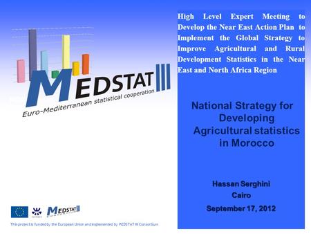 This project is funded by the European Union and implemented by MEDSTAT III Consortium High Level Expert Meeting to Develop the Near East Action Plan to.