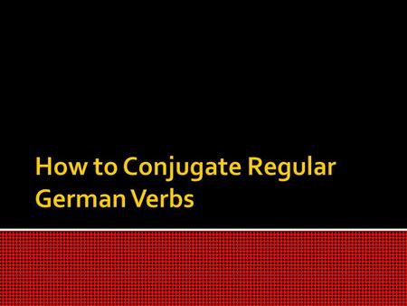 When first looking at regular German verbs you have to isolate the root of the word to form the correct ending The root of any German verb is going.
