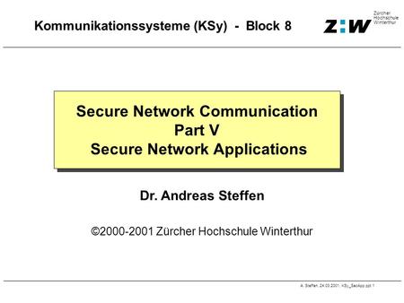 Kommunikationssysteme (KSy) - Block 8