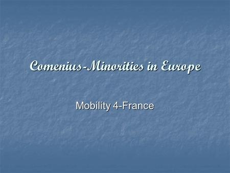 Comenius-Minorities in Europe Mobility 4-France.