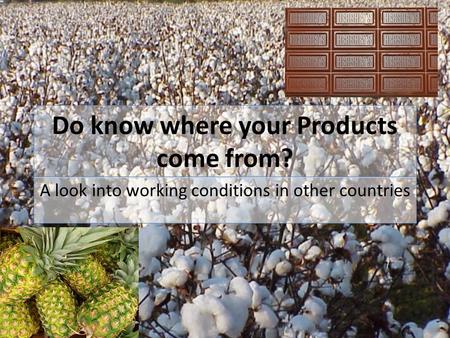 Do know where your Products come from? A look into working conditions in other countries.