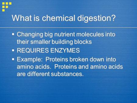 What is chemical digestion?