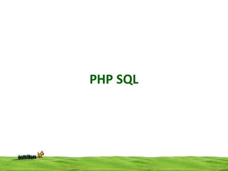 PHP SQL. Connection code:- mysql_connect(server, username, password); Connect to the Database Server with the authorised user and password. Eg $connect.