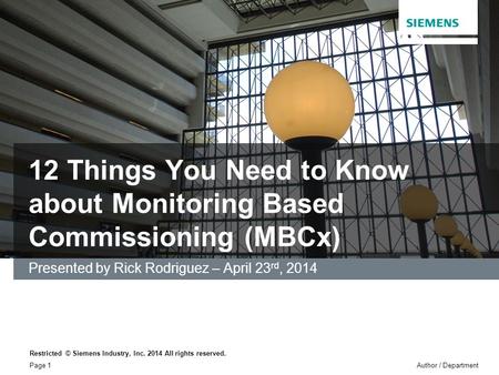 12 Things You Need to Know about Monitoring Based Commissioning (MBCx)