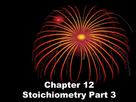 Chapter 12 Stoichiometry Part 3. PERCENT YIELD Most reactions never succeed in producing the predicted amount of product. So in order to determine the.