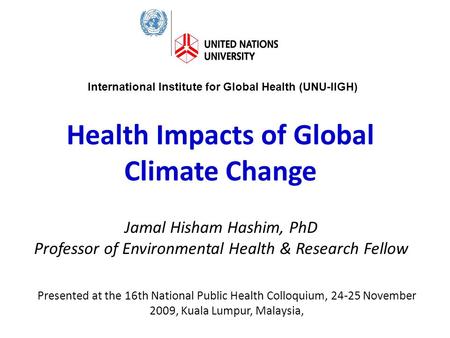 Health Impacts of Global Climate Change