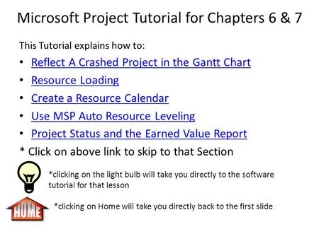 Microsoft Project Tutorial for Chapters 6 & 7