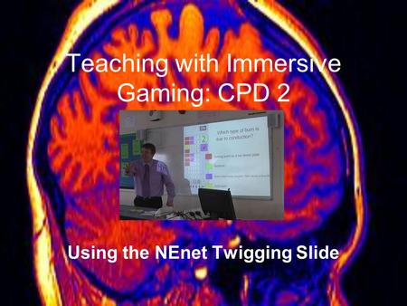 Teaching with Immersive Gaming: CPD 2 Using the NEnet Twigging Slide.