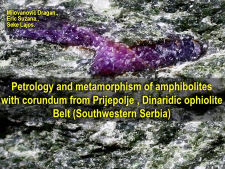Petrology and metamorphism of amphibolites