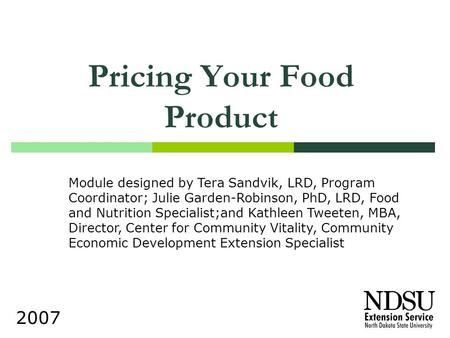Pricing Your Food Product