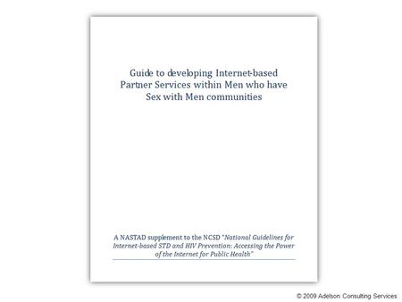 © 2009 Adelson Consulting Services. Why a Supplemental Incomplete understanding of gay men, MSM, and web-based communities – Increase general cultural.