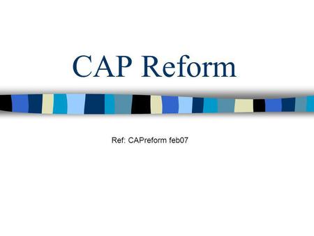 CAP Reform Ref: CAPreform feb07.