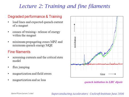 Lecture 2: Training and fine filaments