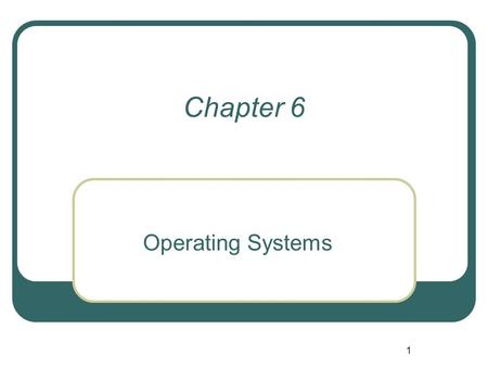 Chapter 6 Operating Systems.