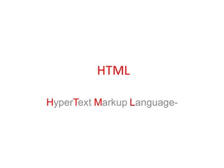 HyperText Markup Language-