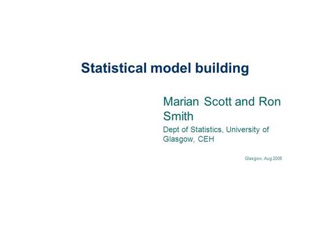 Statistical model building