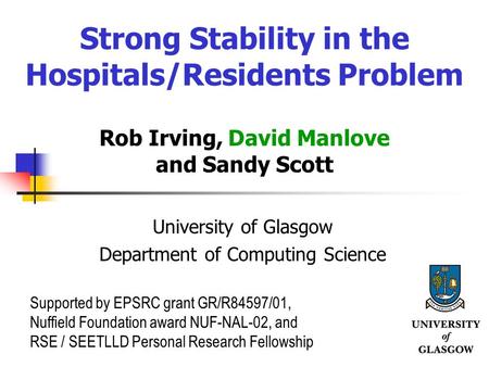 Strong Stability in the Hospitals/Residents Problem