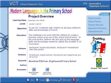 Glasgow City Council Documents Authors Geraldine OSullivan, Knightswood Primary School To use ICT creatively with children to develop childrens skills.