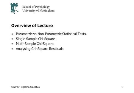 Overview of Lecture Parametric vs Non-Parametric Statistical Tests.