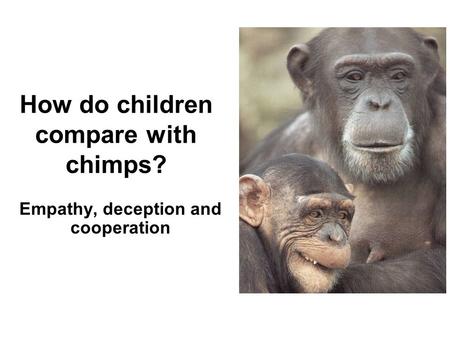 How do children compare with chimps? Empathy, deception and cooperation.