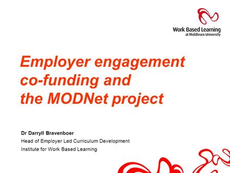 Employer engagement co-funding and the MODNet project