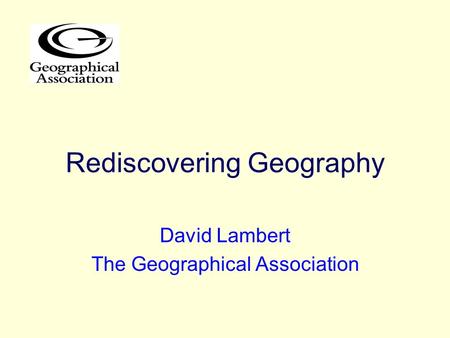 Rediscovering Geography