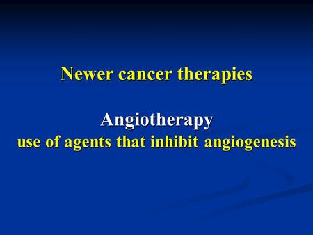 Angiogenic therapy Rationale