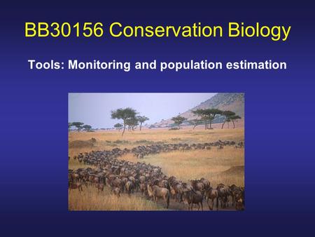 BB30156 Conservation Biology
