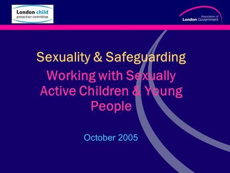 Www.alg.gov.uk Sexuality & Safeguarding Working with Sexually Active Children & Young People October 2005.