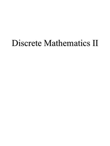 Discrete Mathematics II