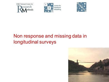 Non response and missing data in longitudinal surveys.