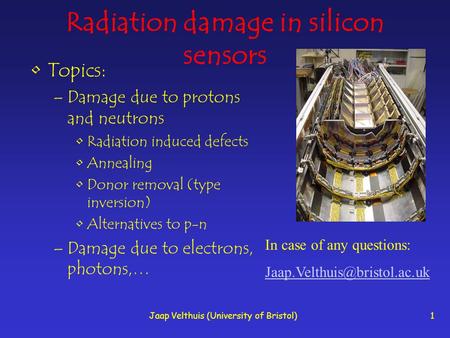 Radiation damage in silicon sensors