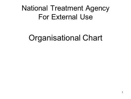 1 National Treatment Agency For External Use Organisational Chart.