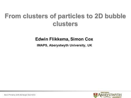 From clusters of particles to 2D bubble clusters