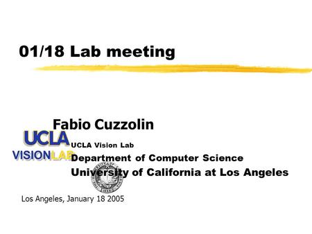 01/18 Lab meeting Fabio Cuzzolin