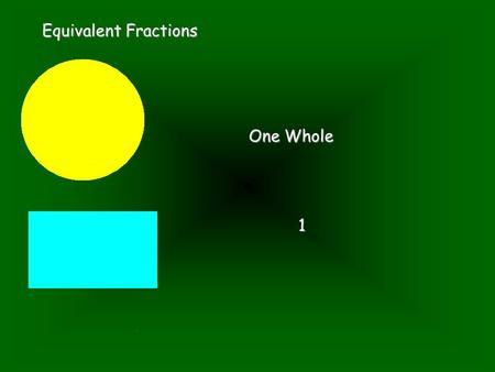 Equivalent Fractions One Whole 1. Equivalent Fractions Cut them in half.